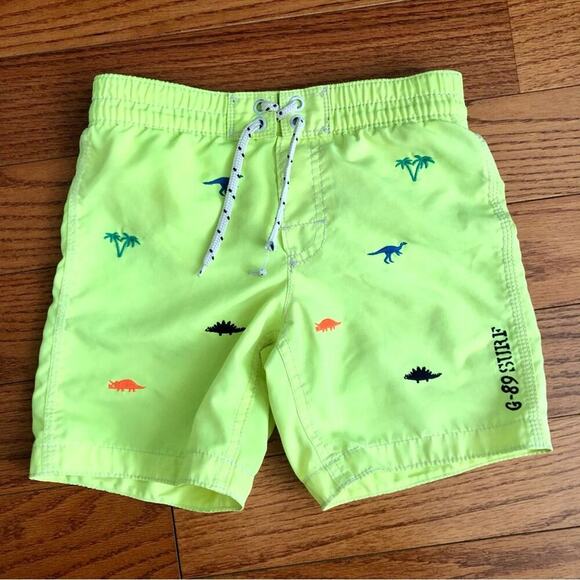 Baby Gap Embroidered Dinosaurs Appliqués  Yellow Swimming Trunks Boy’s Size 5 - Picture 10 of 10